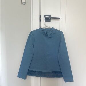 Janie and Jack Blue Long Sleeve Top with Bow